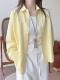 2026 New Dopamine Cream Yellow Pure Cotton Shirt for Women, Summer Layered Loose Shirt Jacket, Fresh and Simple Style