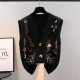 Knitted Vest 2026 New Spring and Autumn Outerwear Women's Sweater Korean Style Fashion Jacket Embroidered Sleeveless Cardigan