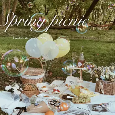 Picnic balloon little red book with the same latex balloon table floating outdoor net red spring tour props birthday party decoration