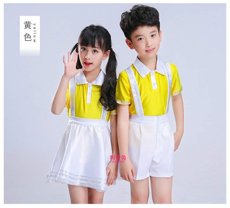 Trang phục biểu diễn thiếu nhi cho bé trai và bé gái trang phục hợp xướng bib kinh doanh quần áo trẻ em