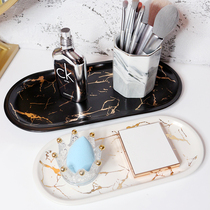  Nordic style desktop storage box Perfume ceramic tray Aromatherapy cosmetics storage plate home sundries finishing box
