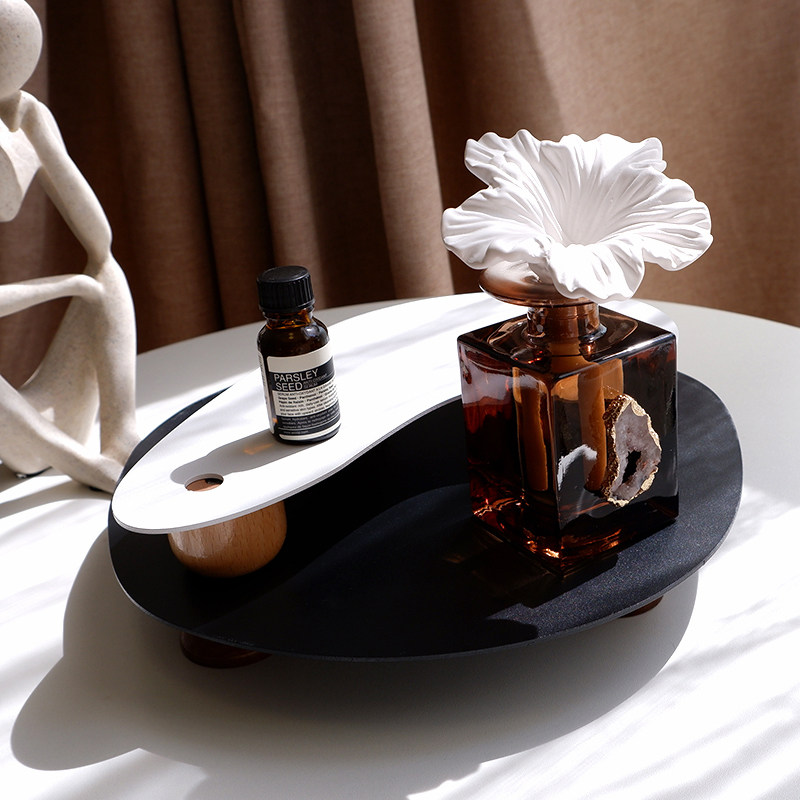 Nordic Wind Light Lavish Minimalist Home Swing Accessories Tea Table Xuanguan TV Cabinet Decorations High-Foot Display Depository Dish