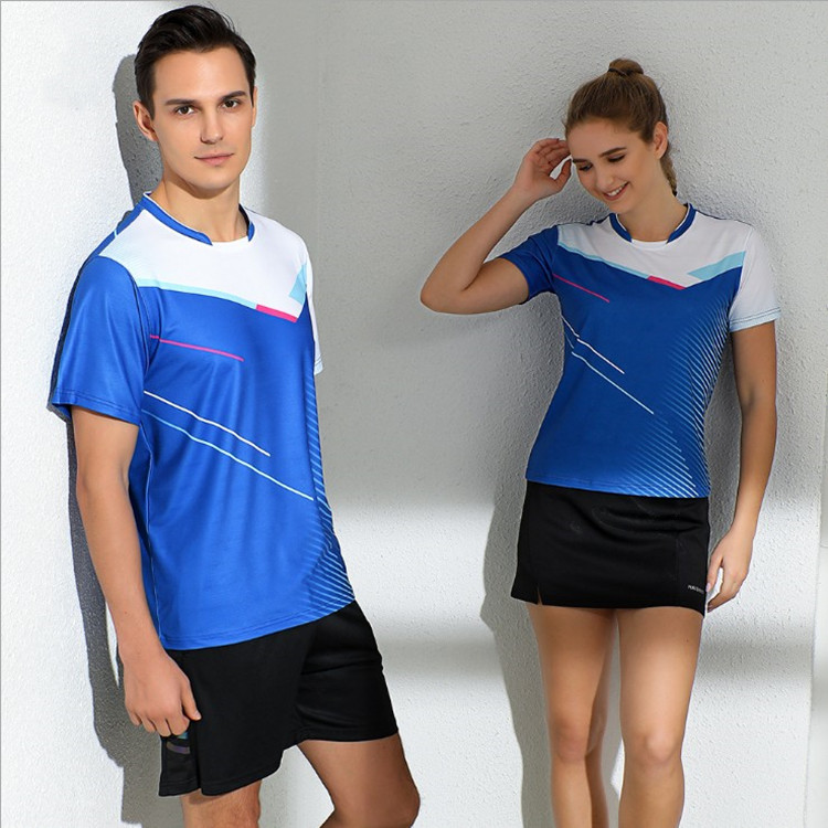 Tennis badminton short-sleeved top shorts culottes 7-point pants table tennis sports suit men and women quick-drying training clothes