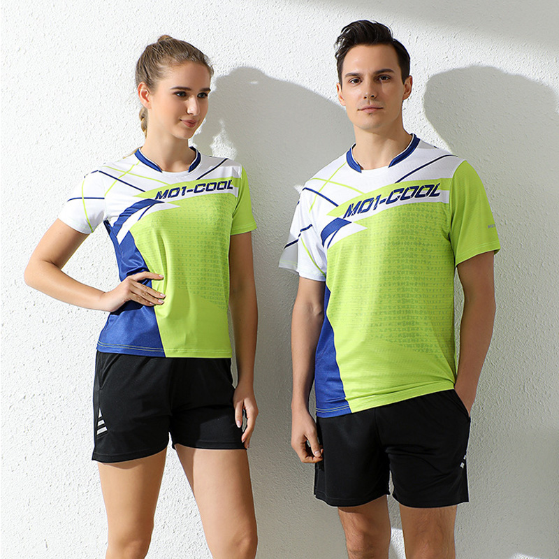 Summer new badminton clothes men and women table tennis tennis clothes short sleeve sports suit quick dry dress pants breathable training suit