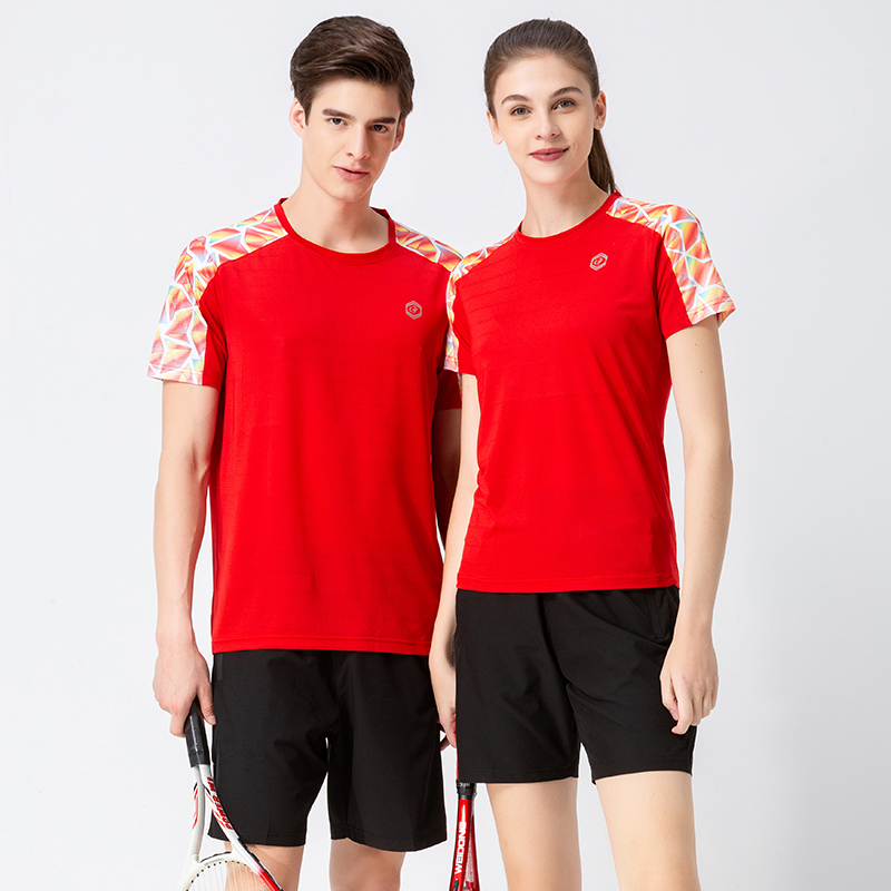 Summer new table tennis short-sleeved T-shirt sweat-absorbing quick-drying air-permeable badminton tennis suit training game sports top
