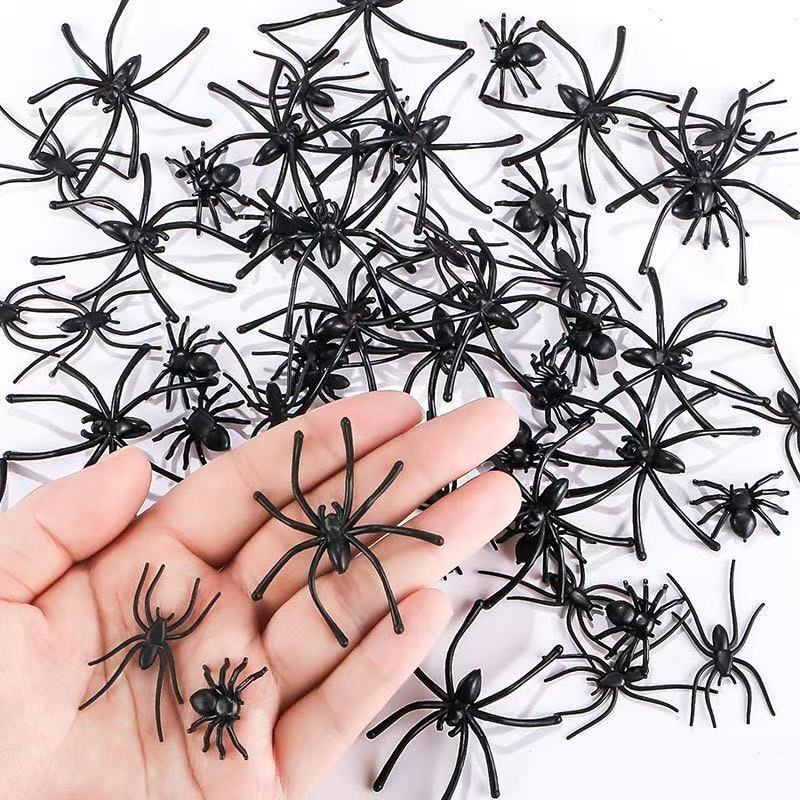 Simulated Prank Black Halloween Plastic Spider Haunted House Horror Element Costume Prop Funny Prank Spider
