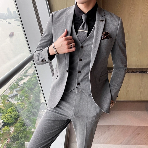 Комплект, свадебное платье, пиджак классического кроя для отдыха, в корейском стиле, 3 предмета