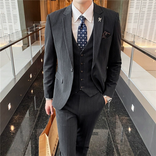 Комплект, пиджак классического кроя, костюм, свадебное платье, облегающий крой, в британском стиле, 3 предмета