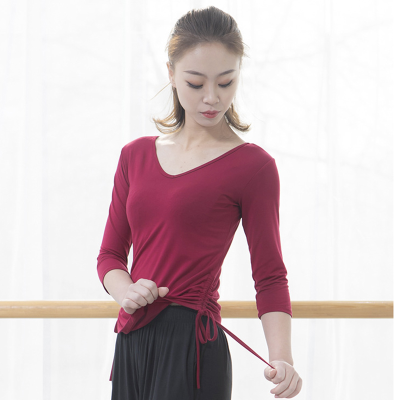 Dance Female Practicing Costume adult V-collar half sleeve Modell blouses Classical dance Modern dance Dance Costume Ballet