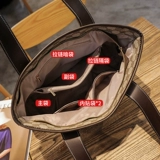 Вместительная и большая сумка через плечо, портативная сумка на одно плечо, барсетка, Гонконг, из натуральной кожи