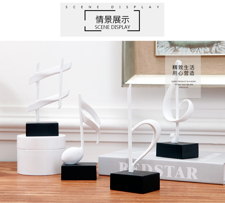 Sáng tạo Bắc Âu ins đen và trắng ghi chú đồ trang trí bàn nhạc piano bàn mềm trang trí nhà nhựa thủ công - Trang trí nội thất trang tri phong tro
