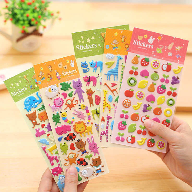 Korean Stationery Cute Cartoon Animal Bubble Foam Stickers Mobile Phone Decorated with Diary Sticker Bubble stickers