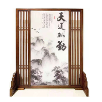 Chinese-style screen partition solid wood seat screen Living room decoration entrance bedroom blocking wall Feng shui brake can be moved