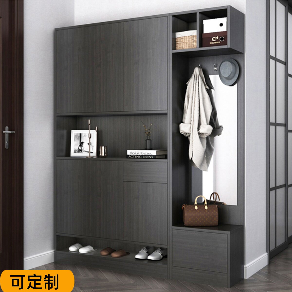 Customized foyer cabinet Shoes Cabinet Large Capacity Storage Simple Modern Living Room Entrance Cabinet to the Light Luxury