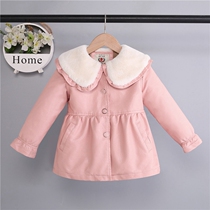 Girls leather jacket women 2021 autumn and winter New Winter childrens clothing plus velvet thickened winter little girl foreign gas