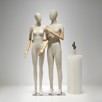 High-end bamboo hemp female model full body doll mannequin props clothing store fake human body mens model display stand
