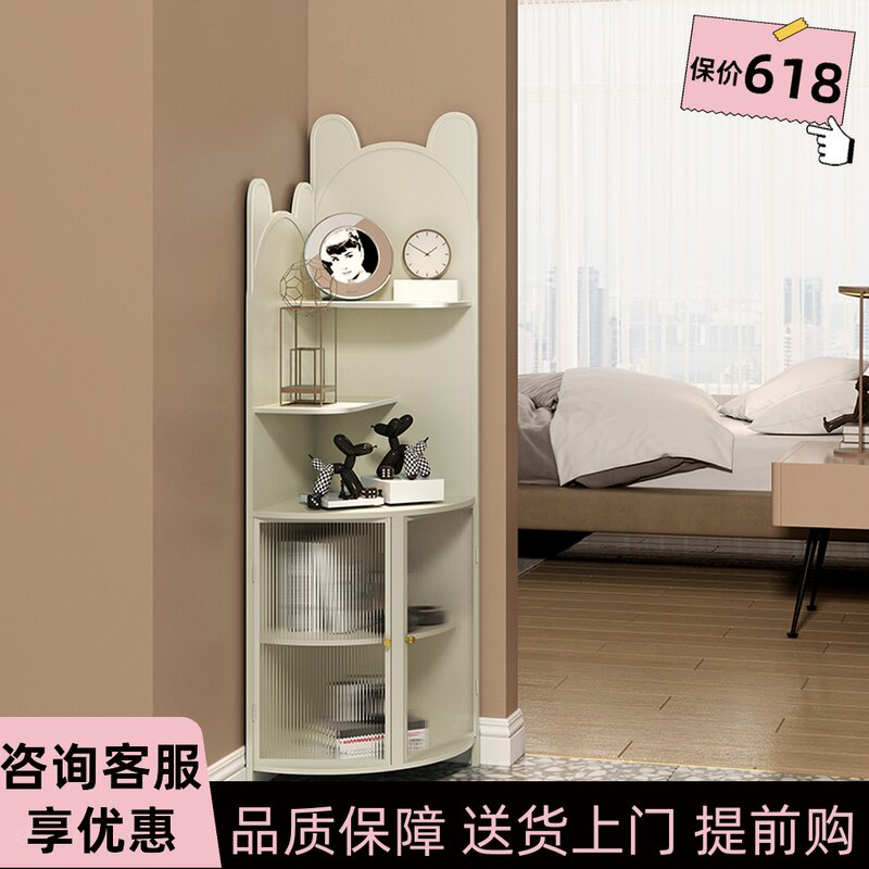 Danish MeiYiLi design corner cabinet corner shelf living room corner changhong glass light luxury triangle cabinet