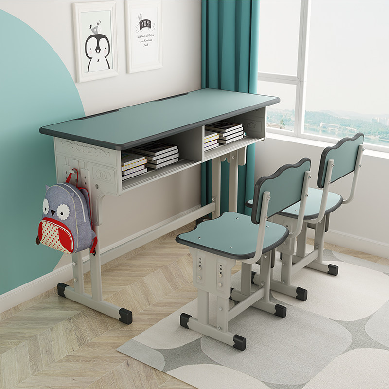 Double Student Desks and Chairs Tutoring Class Desks Home Learning Desks Children's Writing Desk Sets School Training Class Desks
