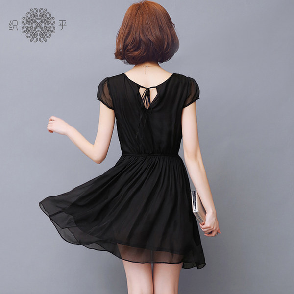 织乎 18年新款 桑蚕丝修身显瘦 纯色中长款真丝连衣裙 聚划算双重优惠后￥159包邮 多色可选