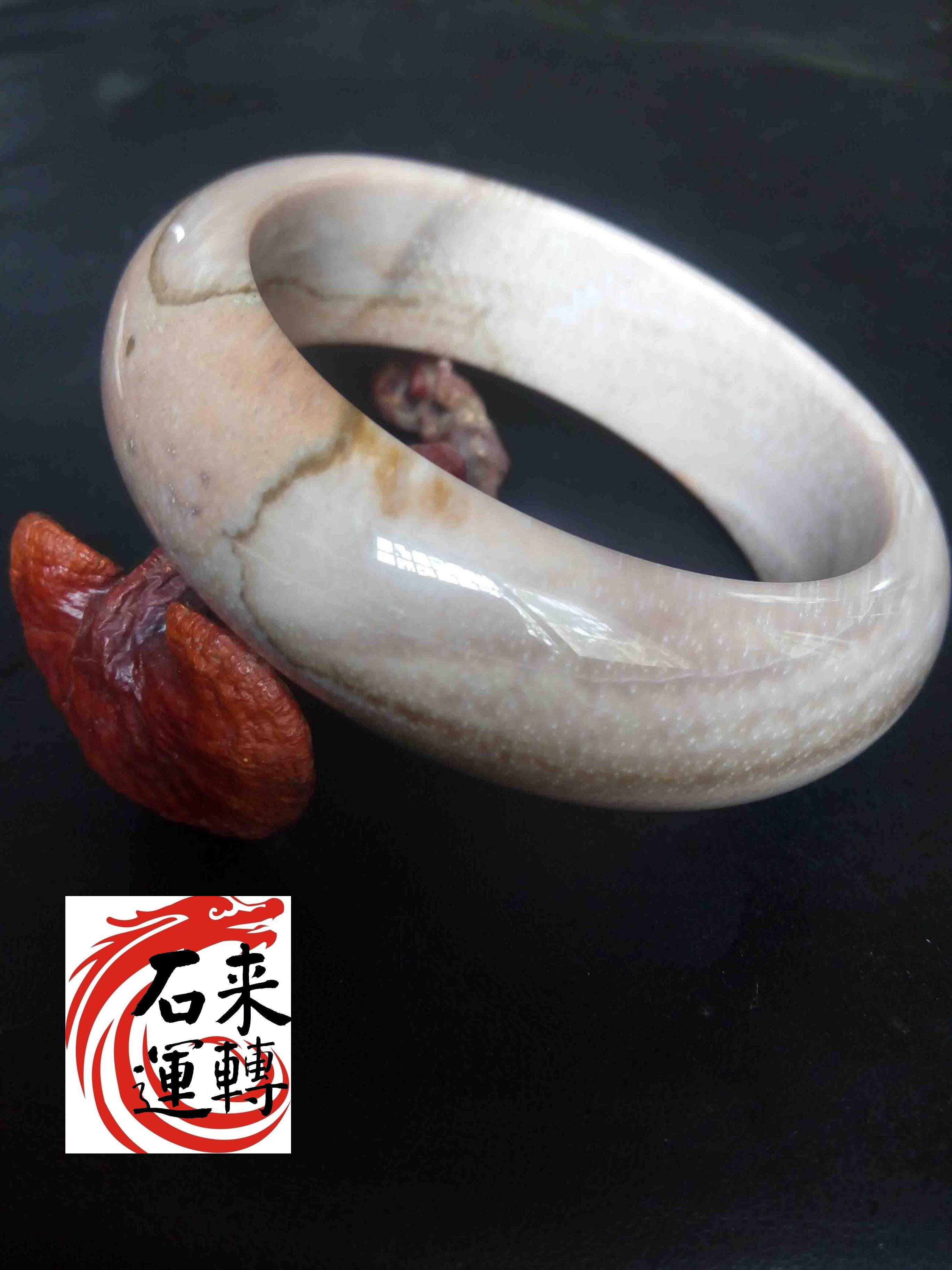 Spring rain Shasha 62 circle mouth Burmese tree original stone texture lignified jade tree fossil bracelet SZ4 Mountain Xiqi Gallery