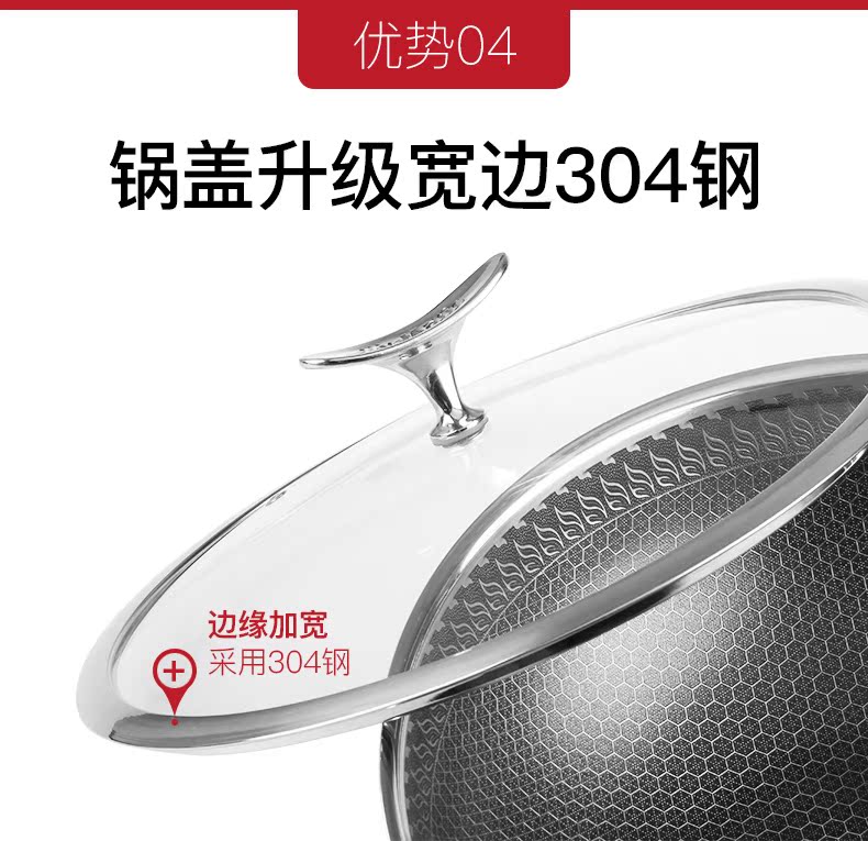 Chảo chống dính nhà chảo chảo inox 304 chảo 1-4 người áp dụng bếp gas cảm ứng phổ 32cm khay đựng gia vị