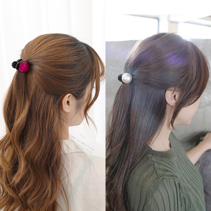 Pearl head small hairpin female net red trumpet small catch clip Korean hairpin hairpin bangs clip headdress