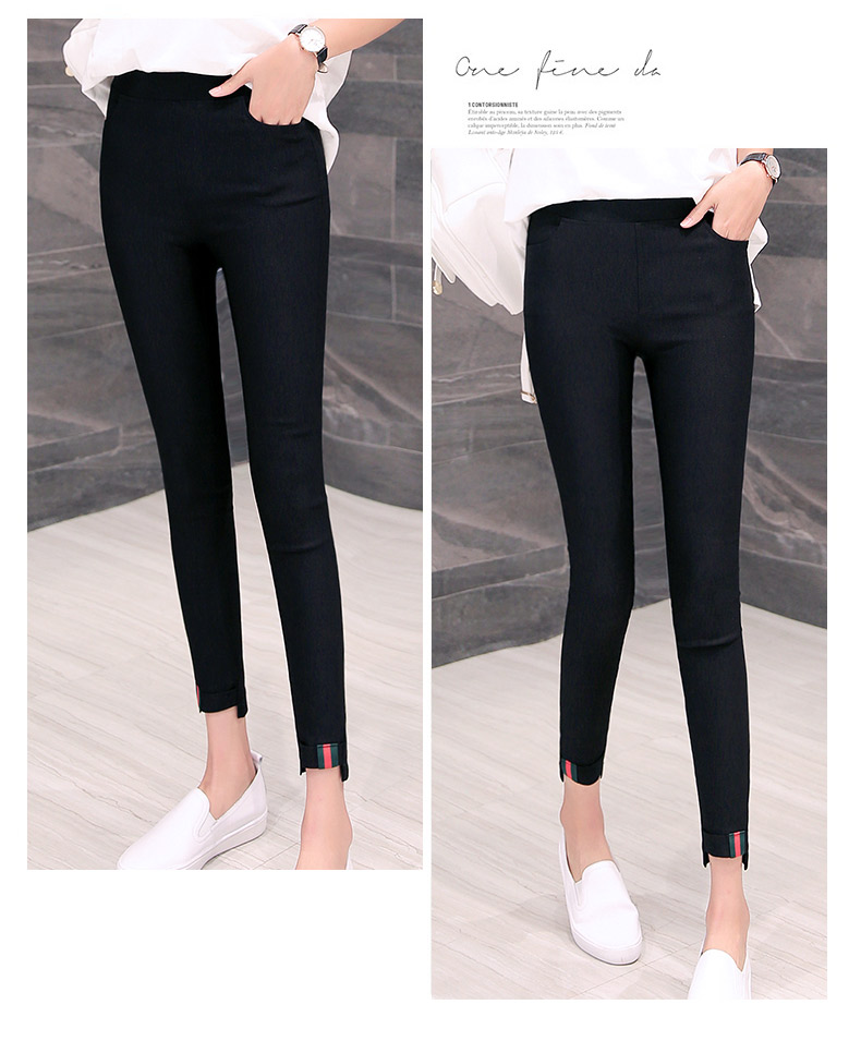 Quần legging nữ chất béo phần mỏng cộng với phân bón XL 200 pounds bên ngoài mặc quần bút chì quần nữ mùa thu chân đen quần sooc đùi