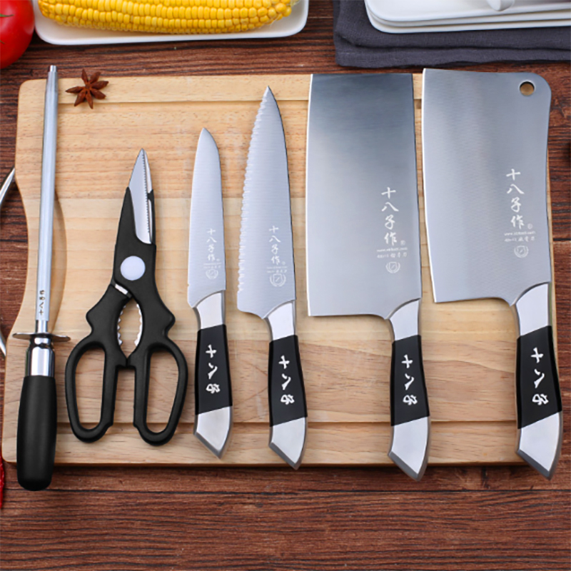 eighteen Sub-work Knives Kitchen Set Composition Series Stainless Steel Commercial Home Chinese Kitchen Knife Cutting Board Two-in-one