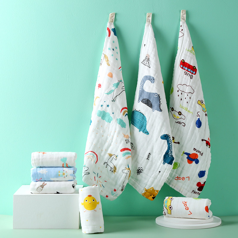 Nant ice 6 layers of combed high dense gauze Baby wash with face towels Child long scarves