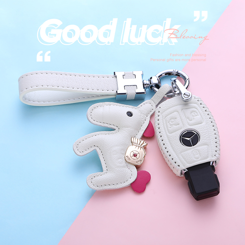 Suitable for Mercedes-Benz key bag glc300 female c200l set gla200 leather b200c180l shell glc260 buckle