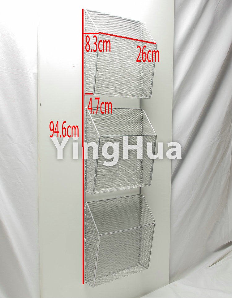 Three-story magazine rack European and American fashion metal grid creative home office storage and finishing