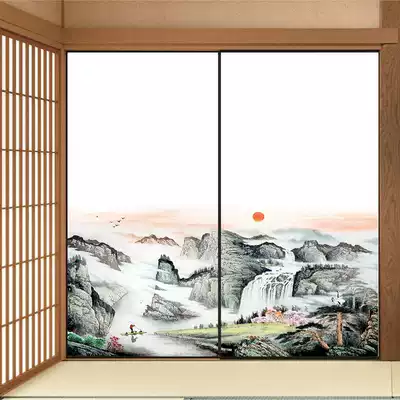 Customized wardrobe sliding door tatami Net Red sliding door custom landscape painting sliding door wardrobe sliding door wardrobe sliding door