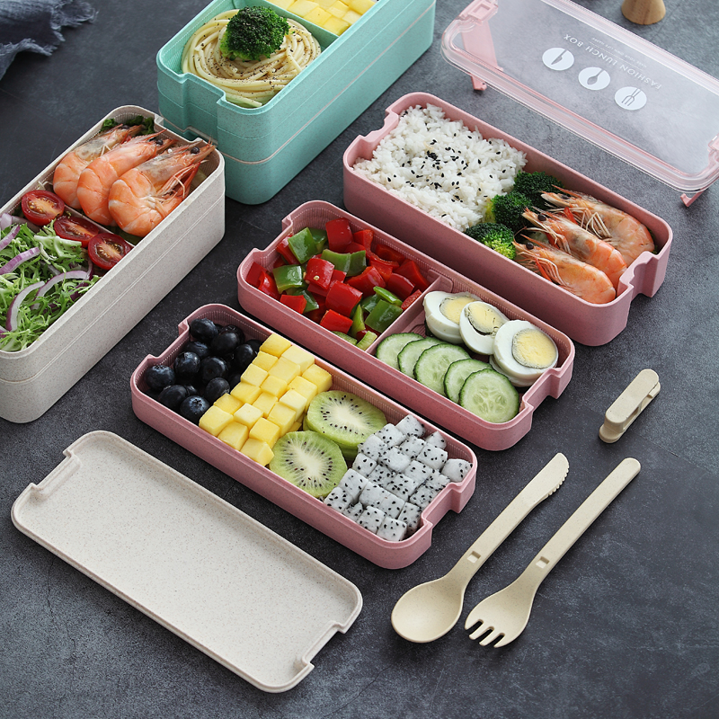 Japanese lunch box Lunch box Microwave oven heated office worker lunch box Fat reduction portable student sushi box Salad box