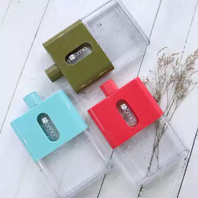 Korean simple water cup personality A4 paper cup flat transparent plastic cup male and female student couple outdoor kettle