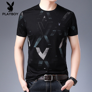 Playboy ngắn tay áo t-shirt nam mùa hè 2020 thời trang nam In Half-Sleeve T-Shirt tối nam