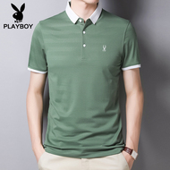 Playboy nam t-shirt ngắn tay áo 2020 mùa hè mới phiên bản Hàn Quốc của ve áo nửa sleevebf t-shirt những người đàn ông của cơ thể vừa vặn