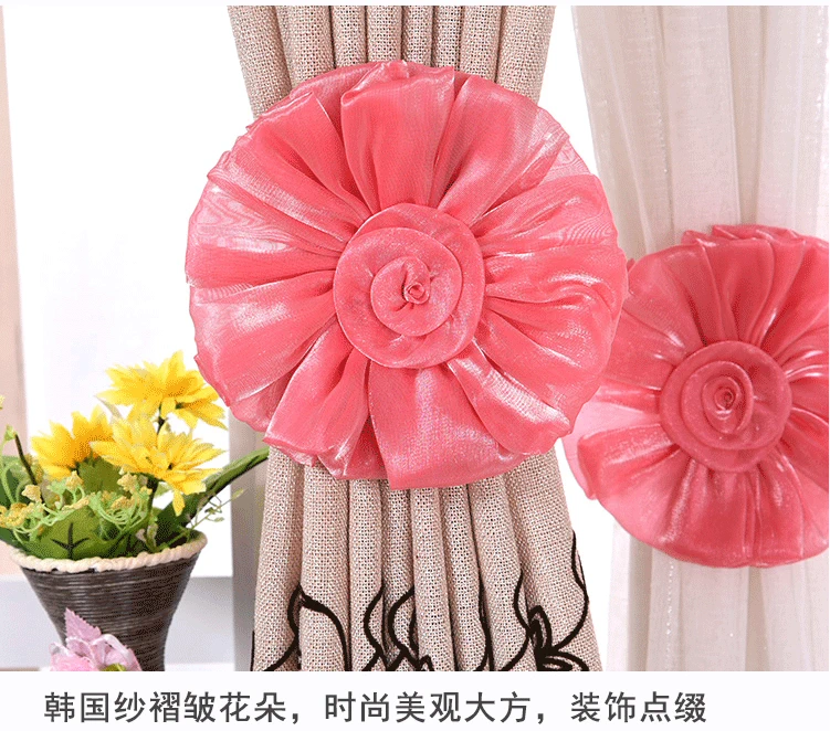 Hàn Quốc vải ren hoa dây đai rèm khóa hoa bó phòng ngủ rèm clip hoa mặt trời hoa hồng - Phụ kiện rèm cửa rèm cửa kéo dây