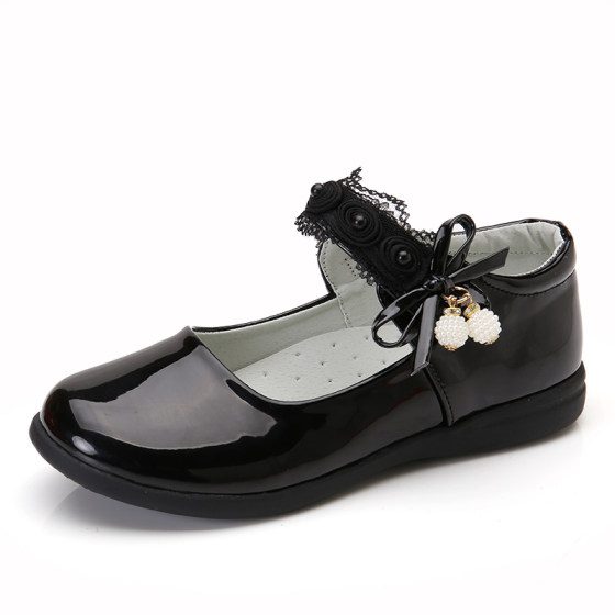 Children's shoes girls leather shoes princess shoes black 2024 spring and autumn Korean version children's single shoes primary school students performance shoes