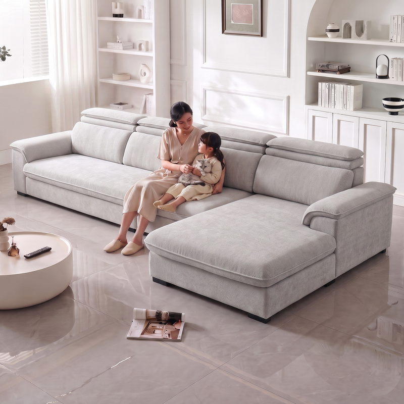 Removable and Washable Modern Minimalist Fabric Sofa Set with Chaise Lounge, Corner L-Shaped, Suitable for Large and Small Apartments, Chenille Fabric Sofa Removable and Washable Modern Minimalist Fabric Sofa Set with Chaise Lounge, Corner L-Shaped, Suitable for Large and Small Apartments, Chenille Fabric Sofa