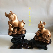 Resin Zodiac Liuhe ornaments belong to the cow mouse auspicious gift home accessories office study bedroom furnishings