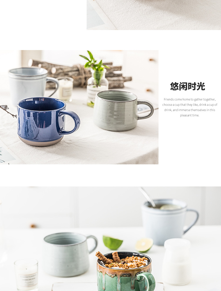 Creative Europe type restoring ancient ways the glass ceramic mugs household large - capacity glass coffee cup cup cereal breakfast cup