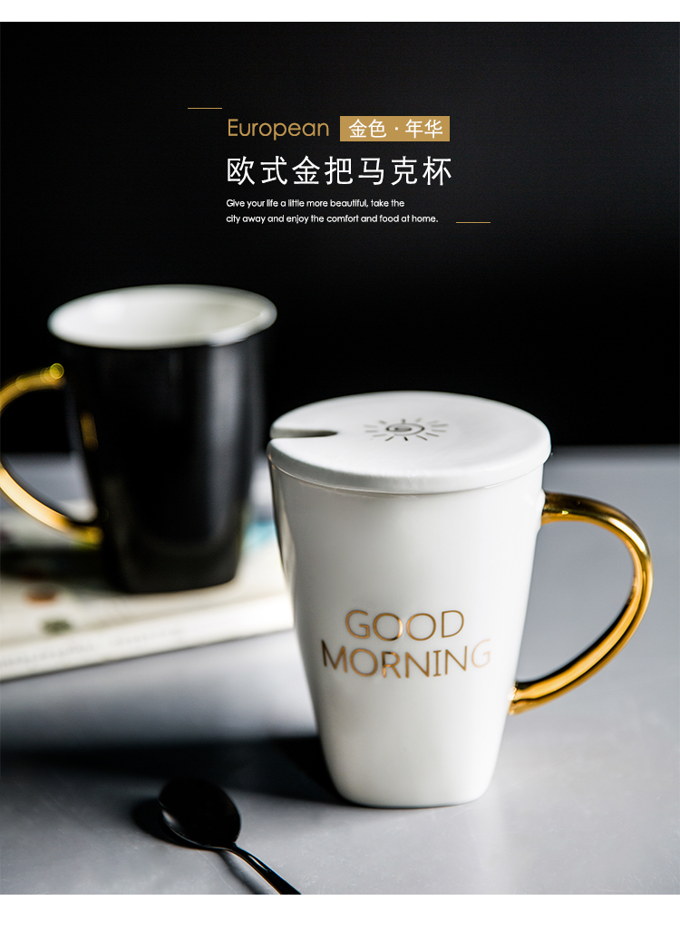 Ceramic cup Europe type letters cup gift set for a cup of ultimately responds cup gift boxes gifts mark cup with a spoon