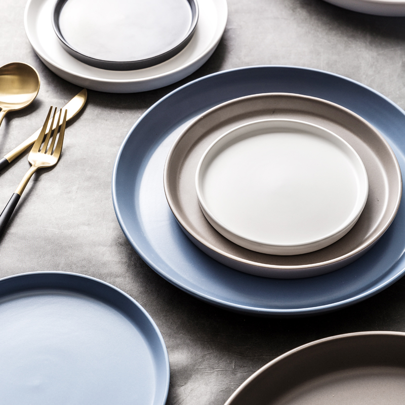 Ceramic plate northern wind ins 0 creative household continental plate round the dishes steak plate breakfast tray