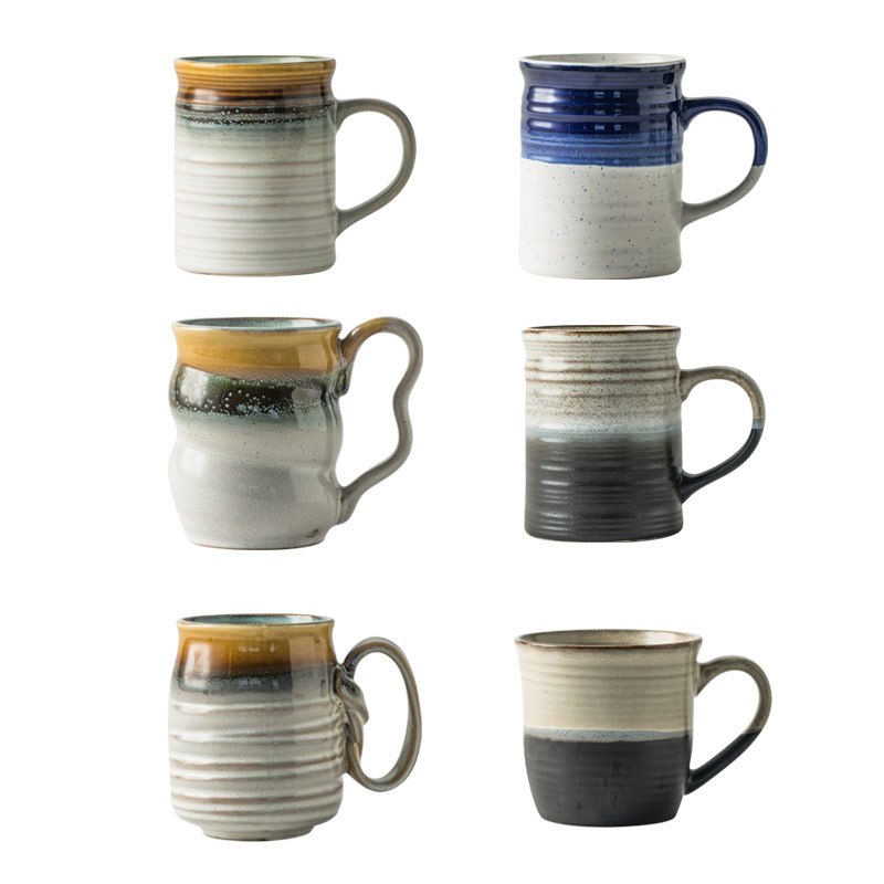 Creative contracted mark cup home move retro large - capacity glass ceramic cup knocked up a cup of coffee milk cup