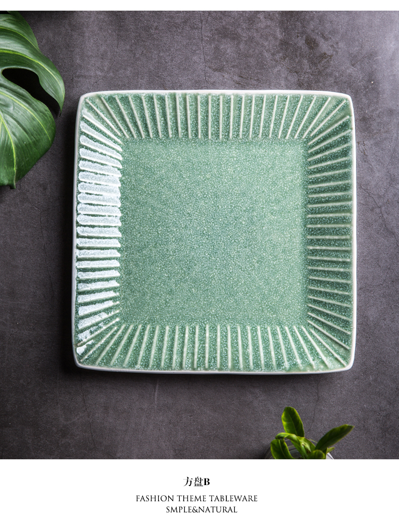 The Nordic idea tableware dish ceramic plate of household square contracted western - style food steak breakfast tray plates