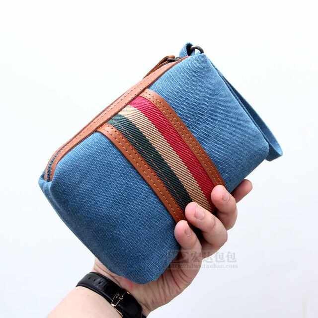 New style handbag men's handbag canvas casual clutch bag Korean style women's portable hand-held mobile phone purse