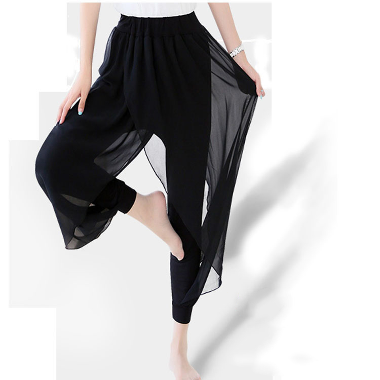 Dance pants Adult female modern dance practice pants Modal loose Chiffon bloomers Black dance pants Harlon pants