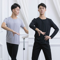 Dance rehearses for men ballet Classical dance Modern dance Costume Bodies summer short sleeves Loose Black Blouse