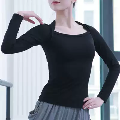 Ballet practice clothing female dance long sleeve adult autumn and winter retro body teacher clothing tight Classical Dance Top