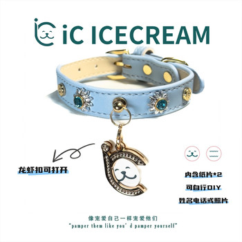 [Ic Original]Collar with Leash, Can Write Name, Cat and Dog Leash Collar, Leash